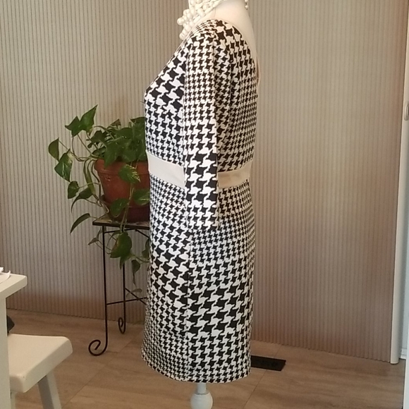 Reborn Black White Houndstooth Dress EUC Size XL - Picture 5 of 8